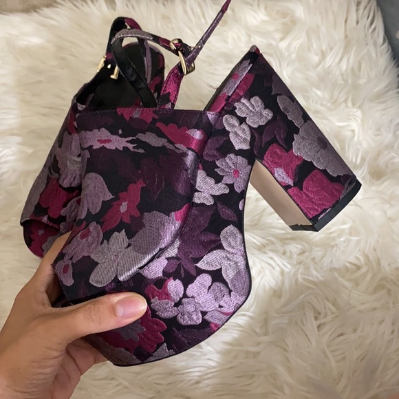 ASOS Shoes - Asos Purple sarin brocade floral platforms